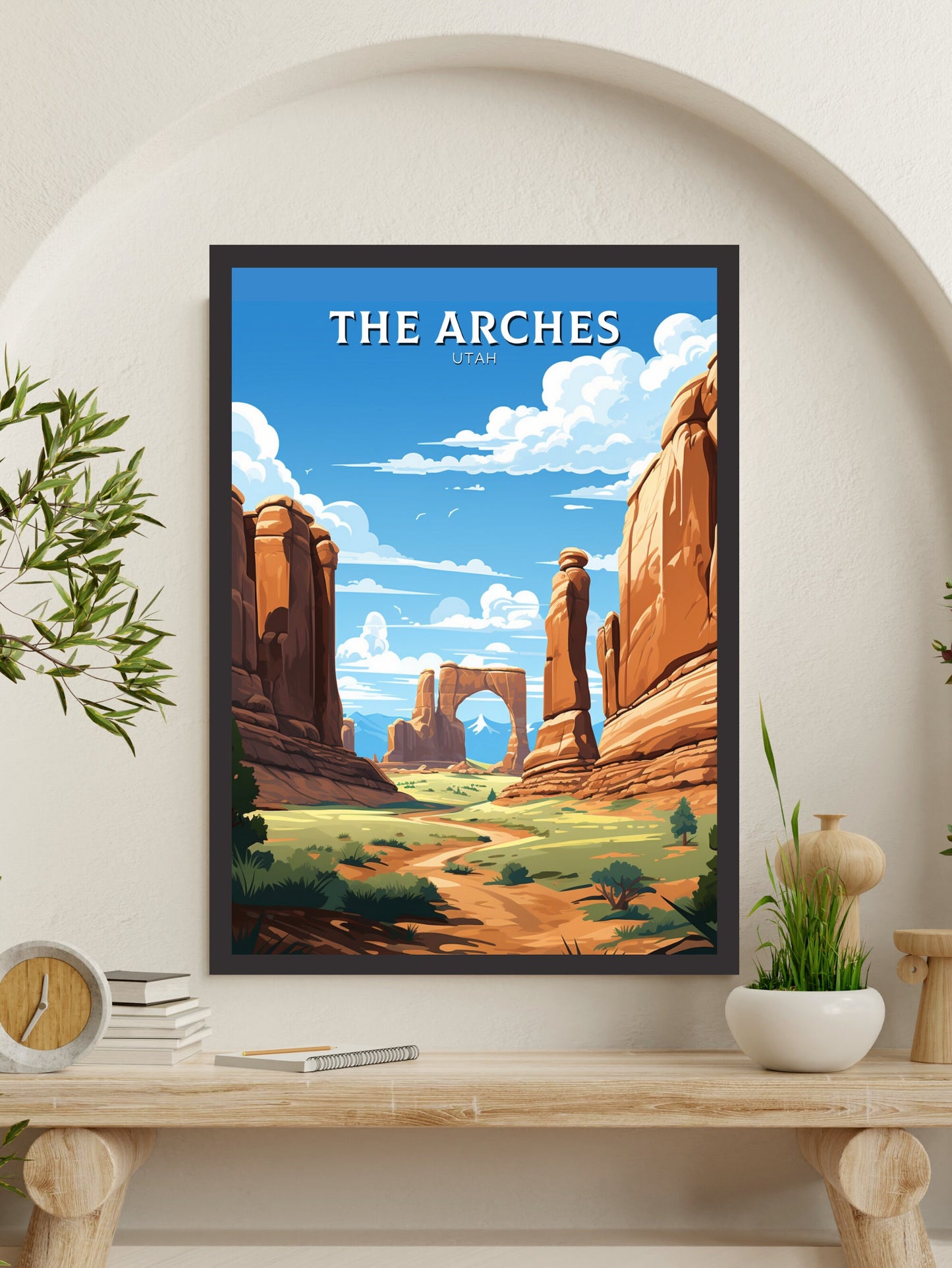 Arches National Park Poster | Arches National Park Print | Arches National Park Illustration | Utah Travel Print | Arches Utah Art | ID 910