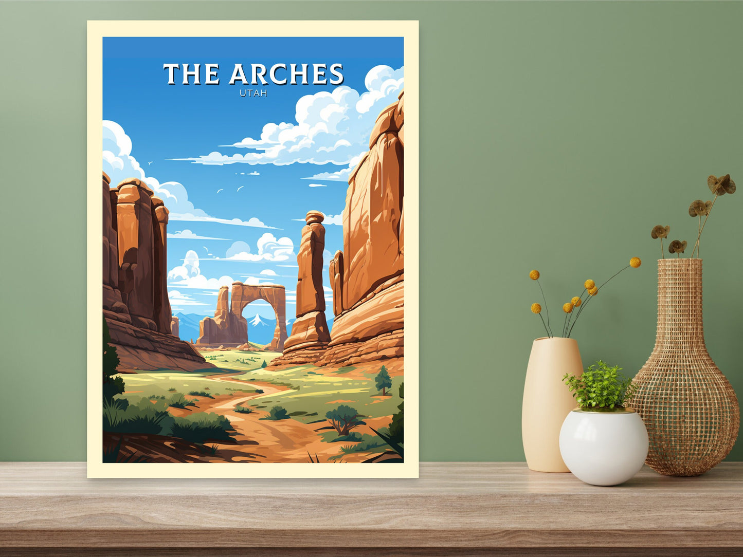 Arches National Park Poster | Arches National Park Print | Arches National Park Illustration | Utah Travel Print | Arches Utah Art | ID 910