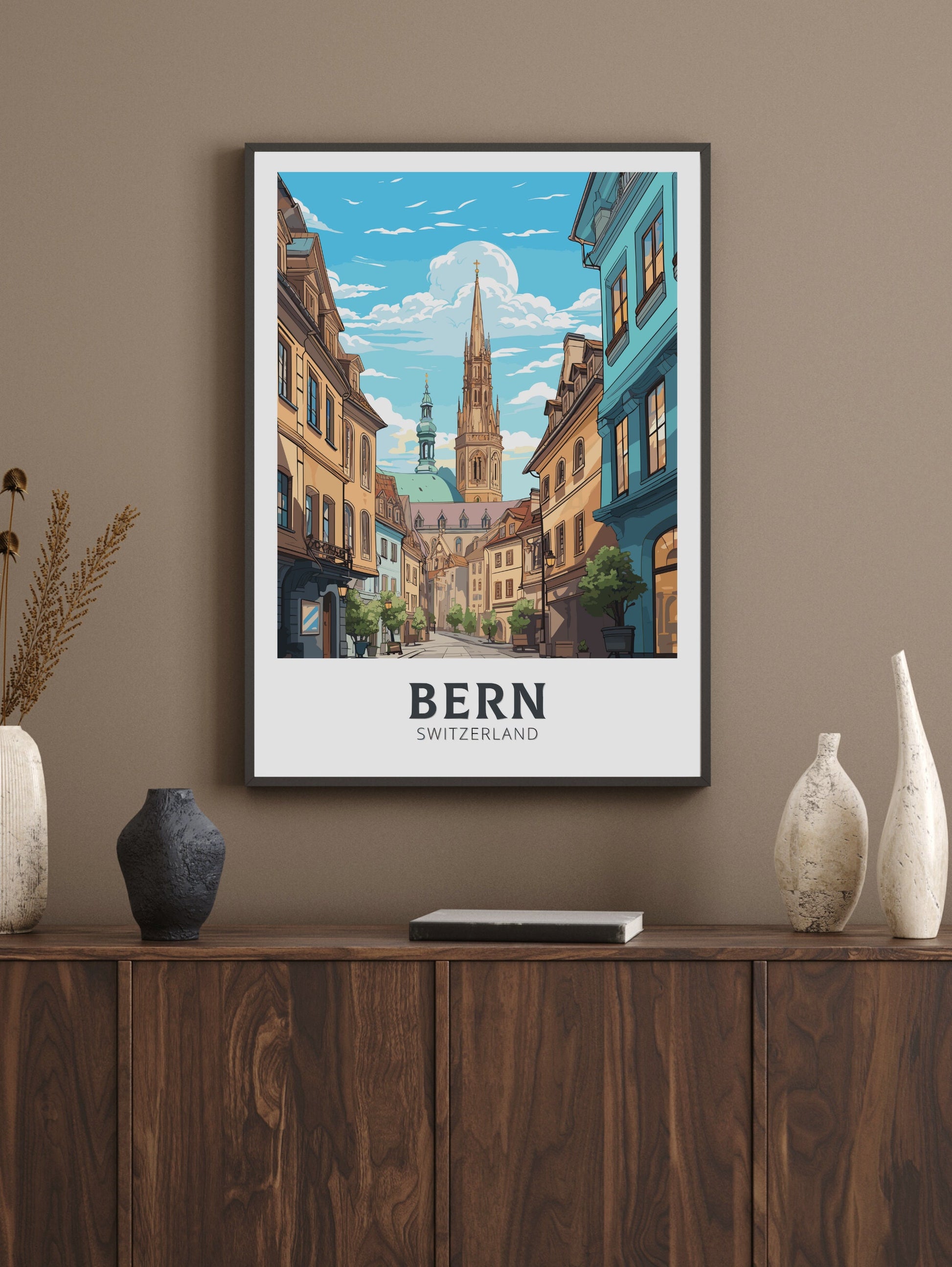 Bern Travel Print | Bern Travel Poster | Bern Illustration | Bern Wall Art | Switzerland Poster | Bern Artwork | Switzerland Print | ID 833