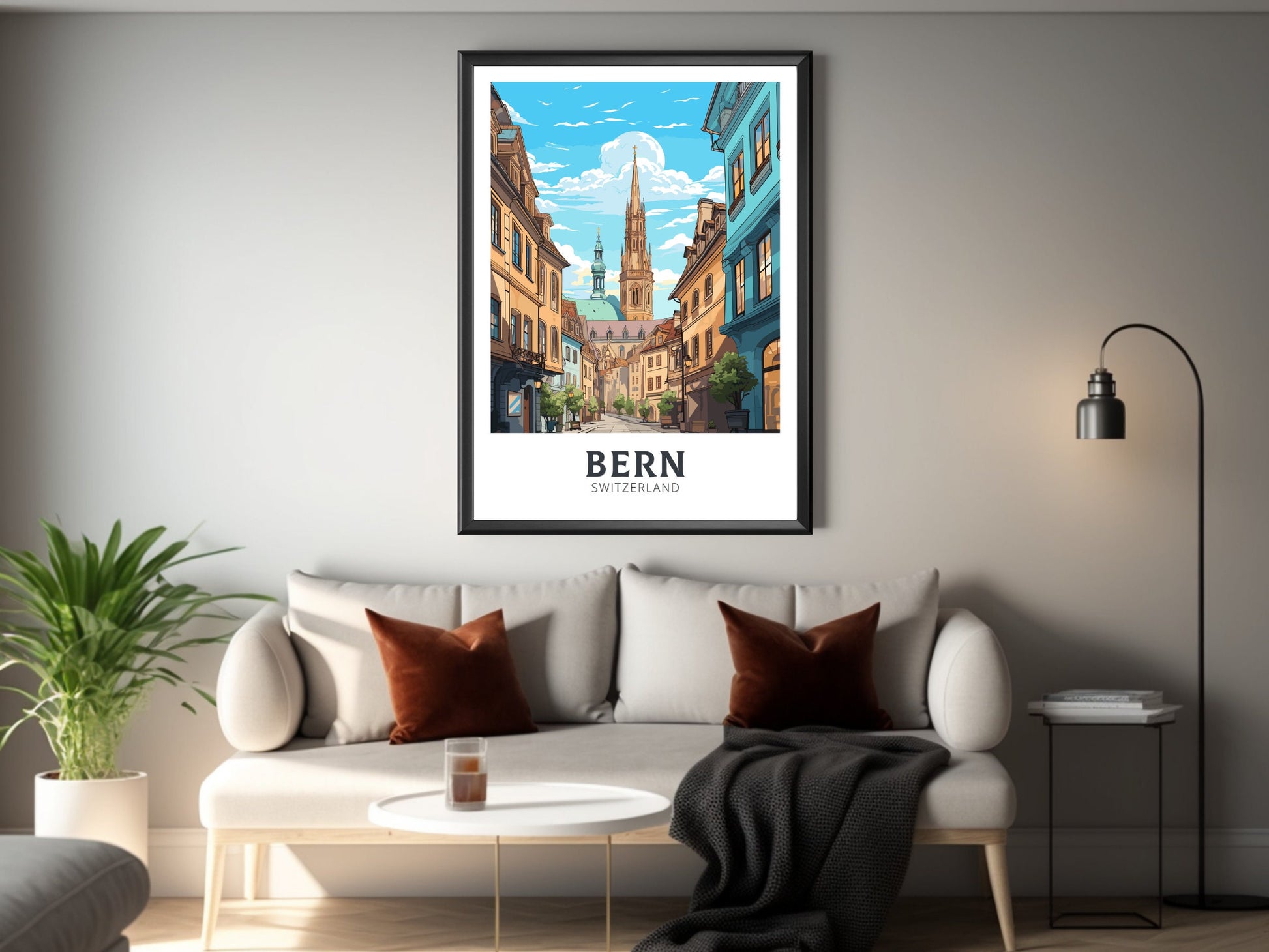 Bern Travel Print | Bern Travel Poster | Bern Illustration | Bern Wall Art | Switzerland Poster | Bern Artwork | Switzerland Print | ID 833