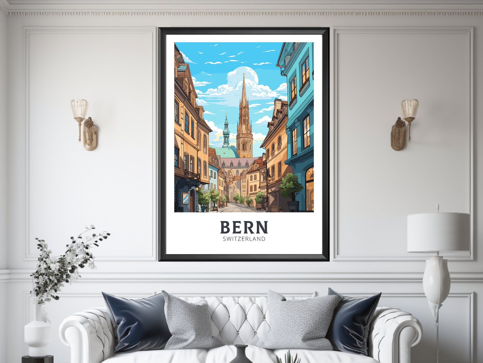 Bern Travel Print | Bern Travel Poster | Bern Illustration | Bern Wall Art | Switzerland Poster | Bern Artwork | Switzerland Print | ID 833