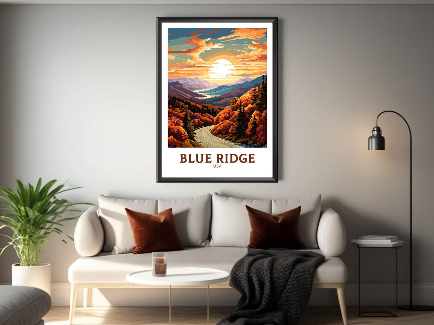 Blue Ridge Parkway Print | Blue Ridge Poster | Blue Ridge Parkway Decor | USA Travel Print | Blue Ridge Parkway Wall Art | ID 884