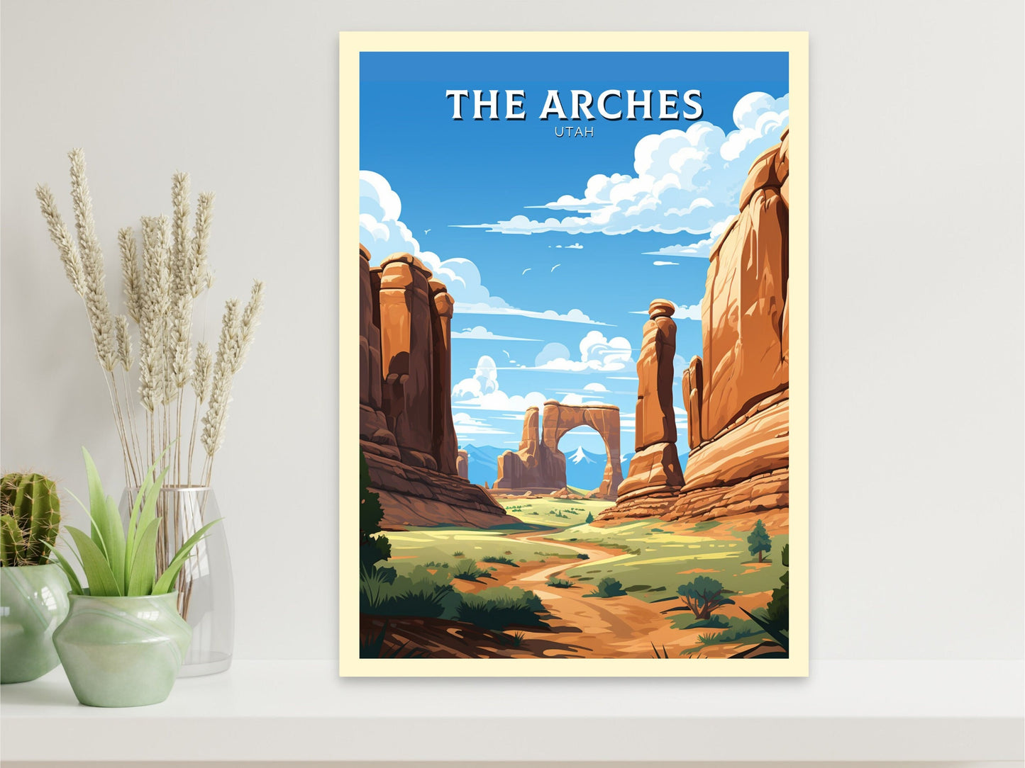 Arches National Park Poster | Arches National Park Print | Arches National Park Illustration | Utah Travel Print | Arches Utah Art | ID 910