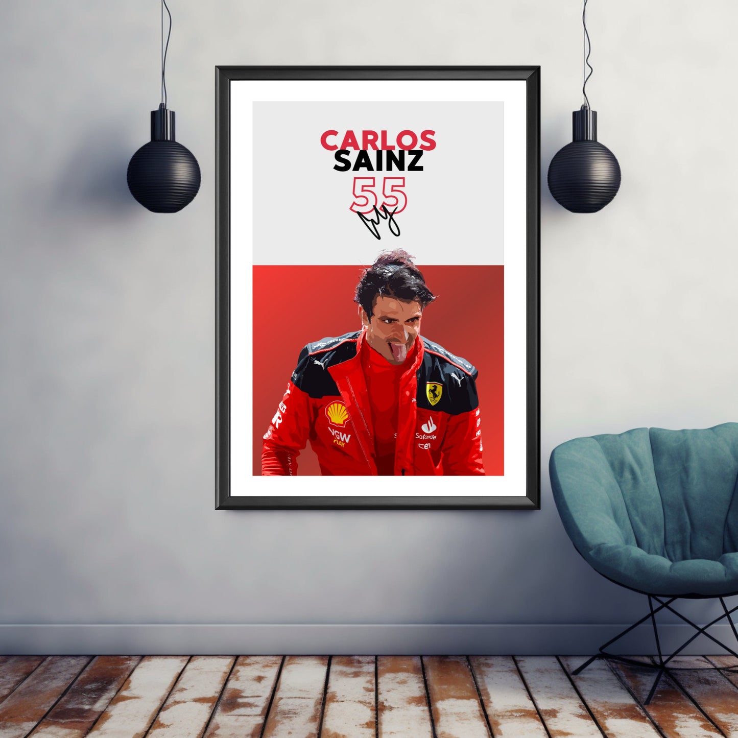 Carlos Sainz Print, F1 Poster