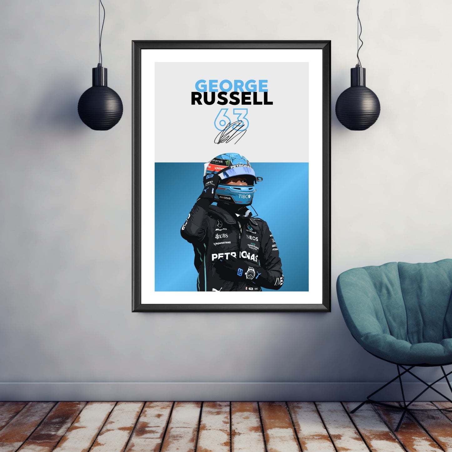 George Russell Poster, F1 Print