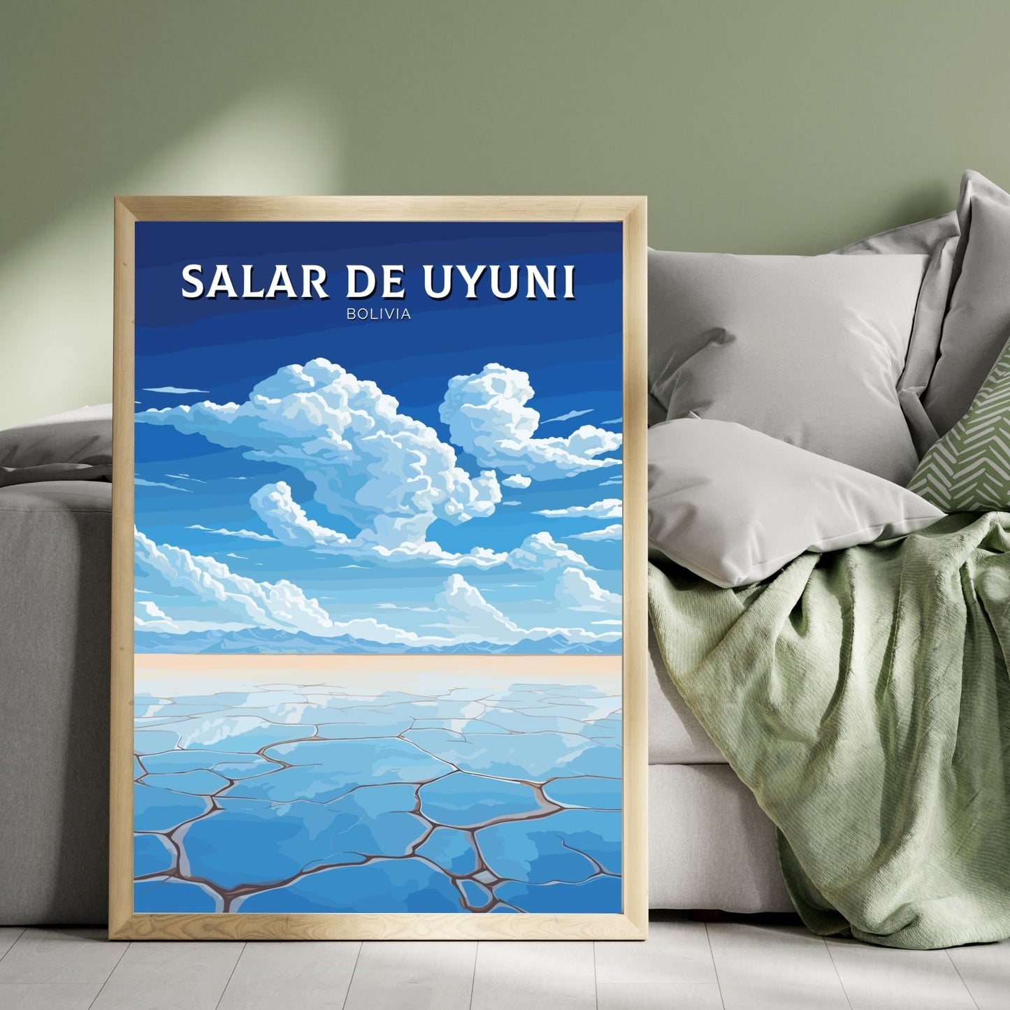 Salar de Uyuni Poster | Salar de Uyuni Illustration | Salar de Uyuni Wall Art | Salar de Uyuni Print | Bolivia Painting | ID 40