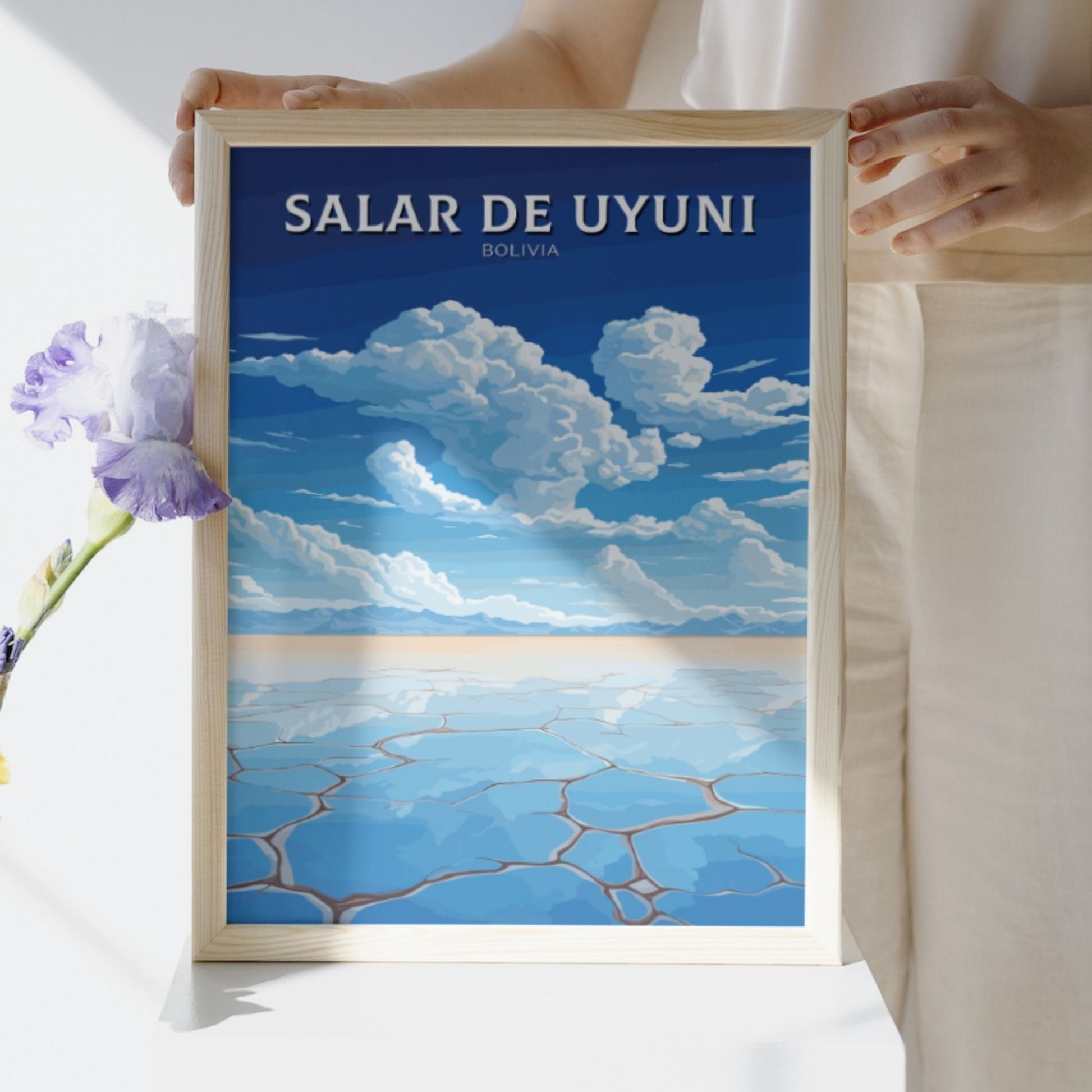 Salar de Uyuni Poster | Salar de Uyuni Illustration | Salar de Uyuni Wall Art | Salar de Uyuni Print | Bolivia Painting | ID 40