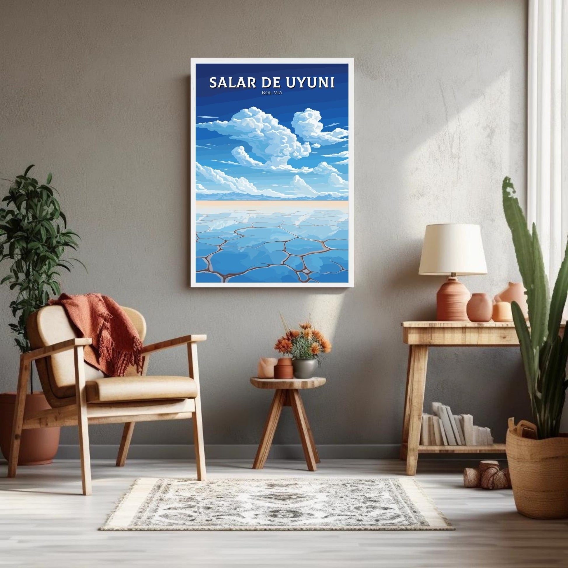 Salar de Uyuni Poster | Salar de Uyuni Illustration | Salar de Uyuni Wall Art | Salar de Uyuni Print | Bolivia Painting | ID 40