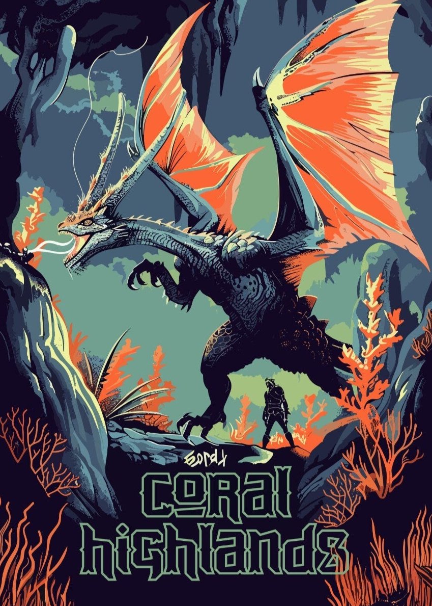 coral highlands monsters Coral Highlands Poster – Monster Hunting Gaming Wall Art