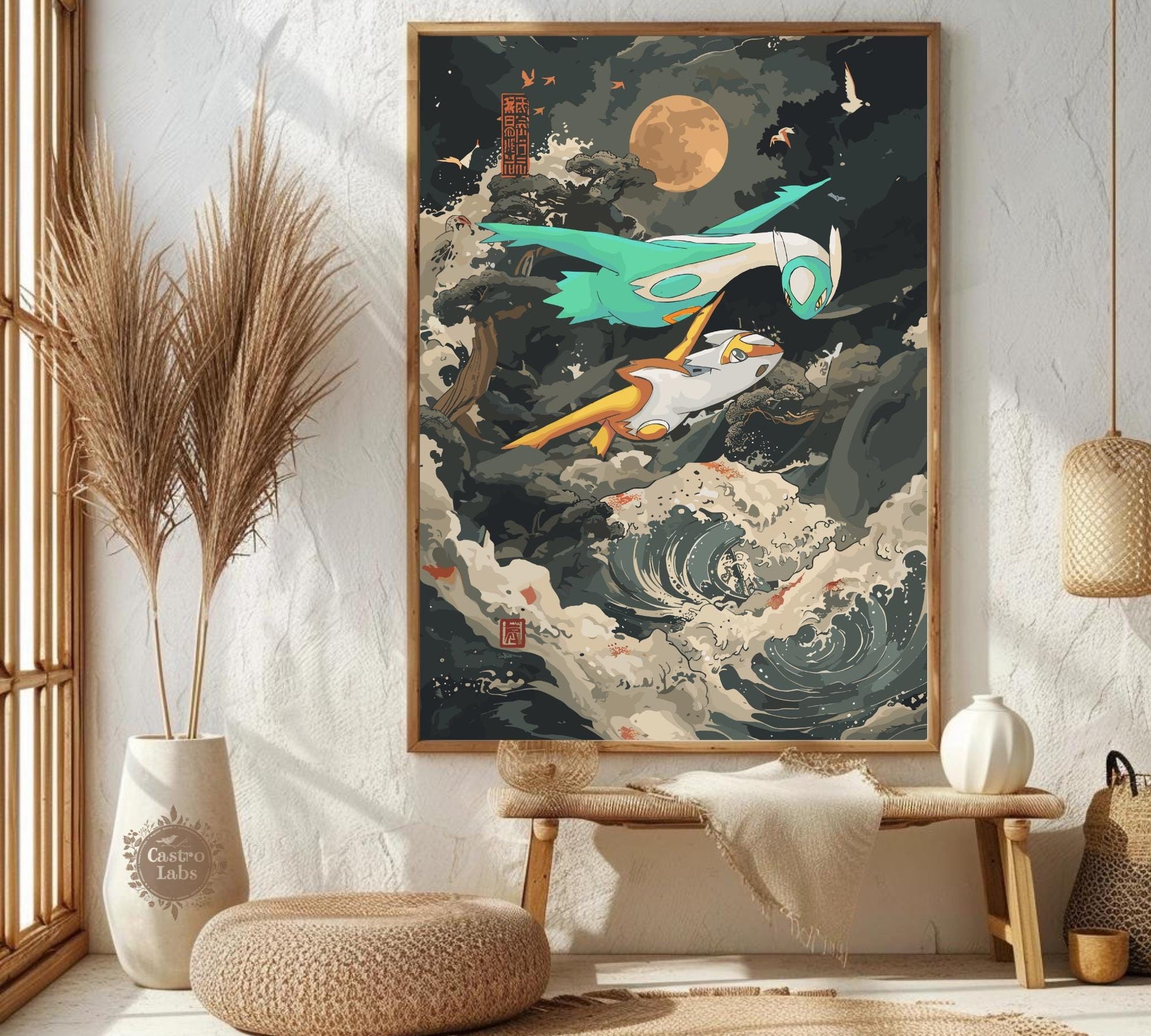 Shiny Latias and Shiny Latios: Japanese Style Legendary Pokemon