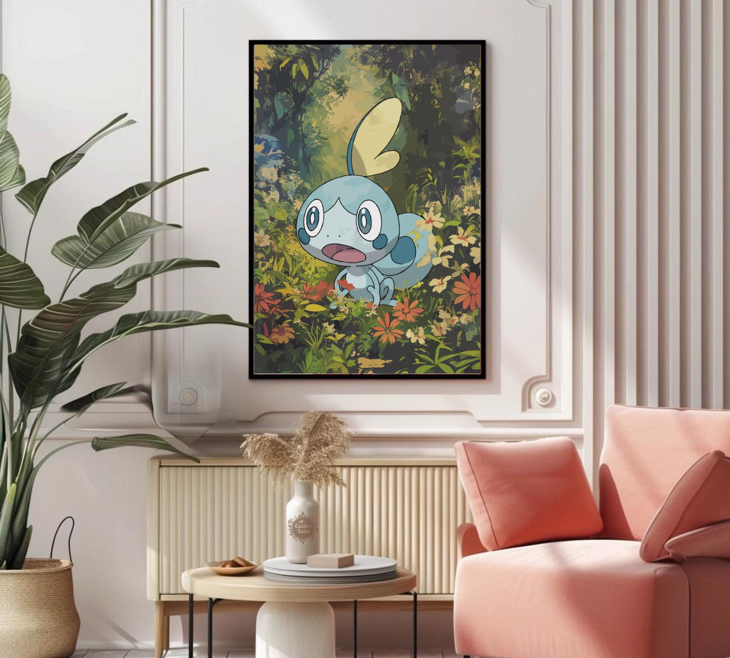 Sobble Poster: Japanese Tapestry Style Pokemon Anime Poster