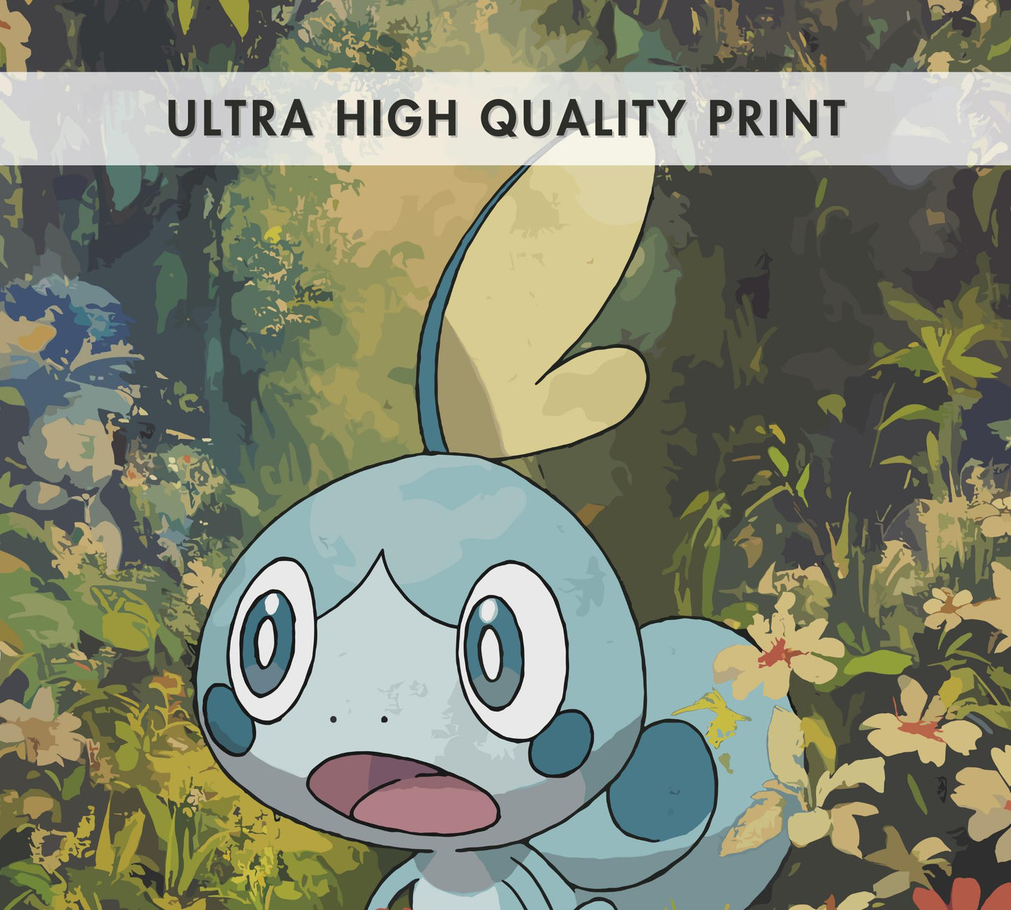 Sobble Poster: Japanese Tapestry Style Pokemon Anime Poster