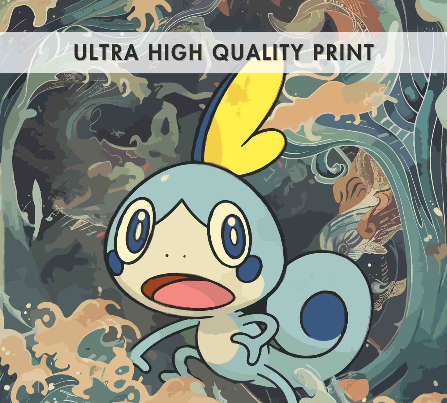Sobble Poster: Japanese Tapestry Style Pokemon Anime Poster