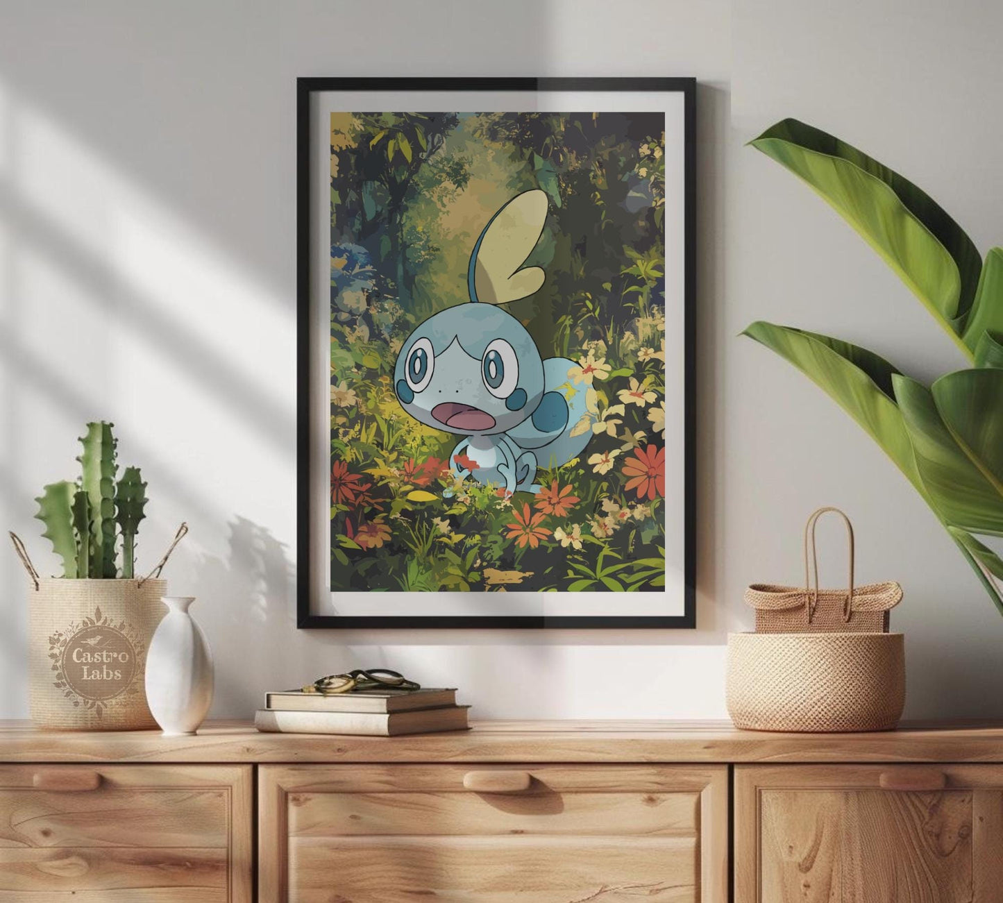 Sobble Poster: Japanese Tapestry Style Pokemon Anime Poster