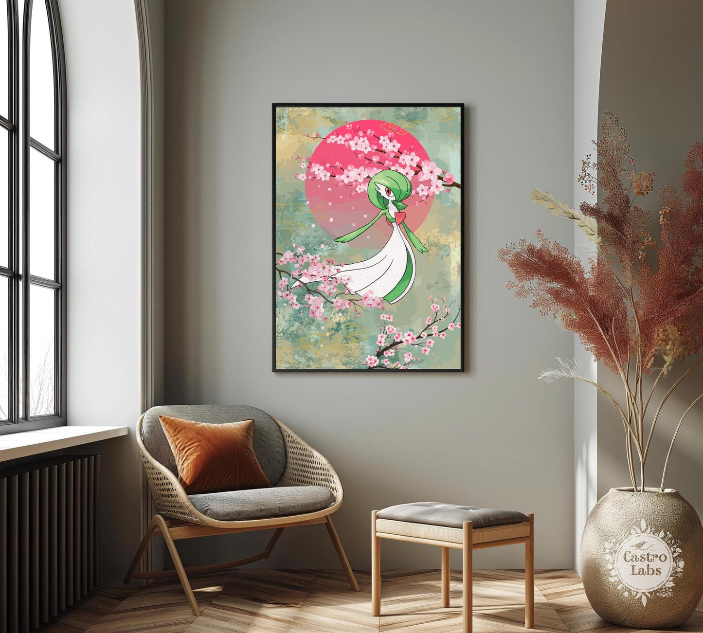 Gardevoir: Japanese Tapestry Style Pokemon Anime Poster