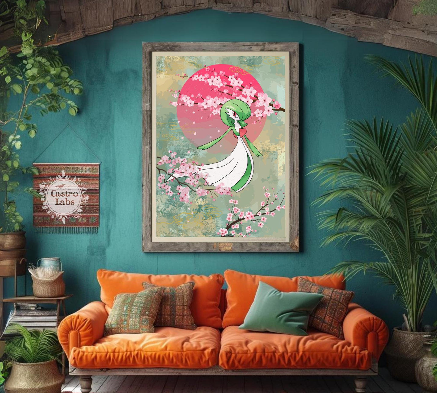 Gardevoir: Japanese Tapestry Style Pokemon Anime Poster