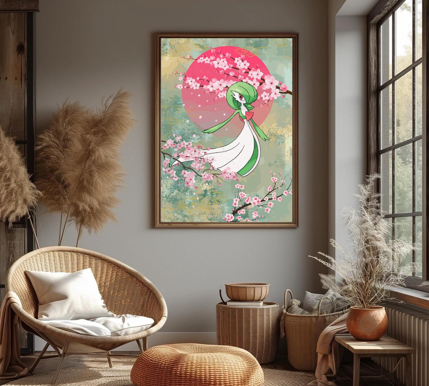 Gardevoir: Japanese Tapestry Style Pokemon Anime Poster