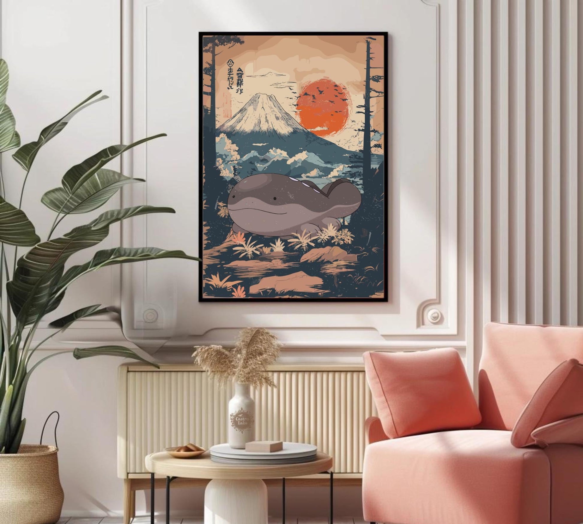 Clodsire: Japanese Tapestry Style Pokemon Anime Poster