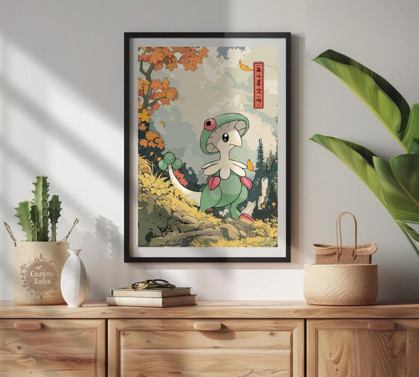 Breloom: Japanese Tapestry Style Pokemon Anime Poster