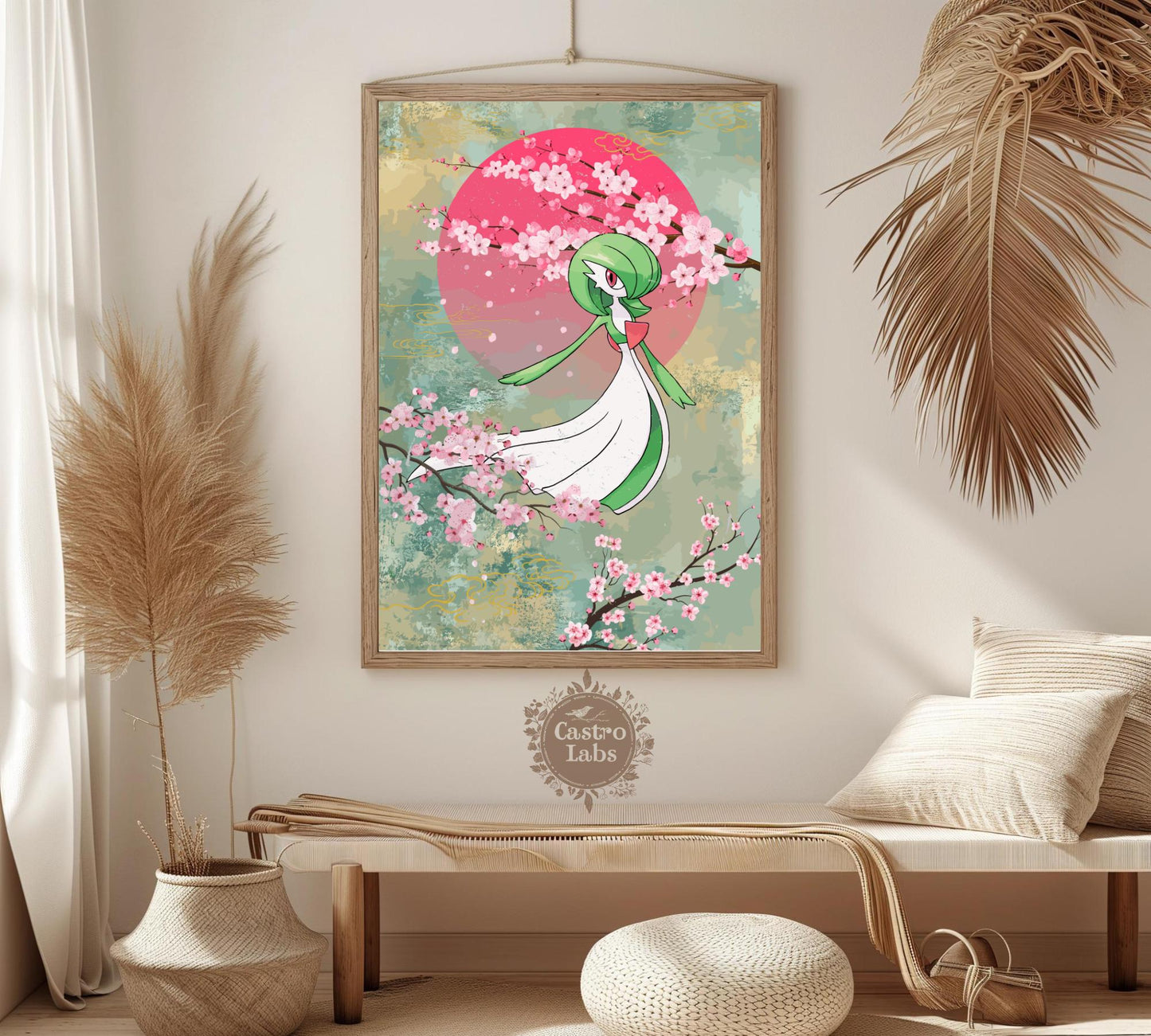 Gardevoir: Japanese Tapestry Style Pokemon Anime Poster