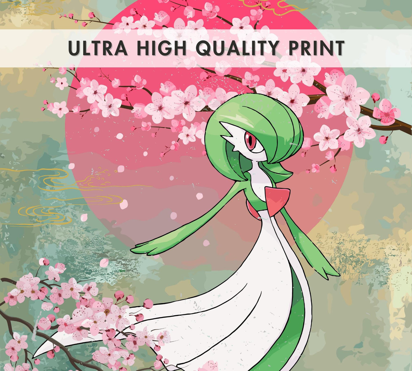 Gardevoir: Japanese Tapestry Style Pokemon Anime Poster