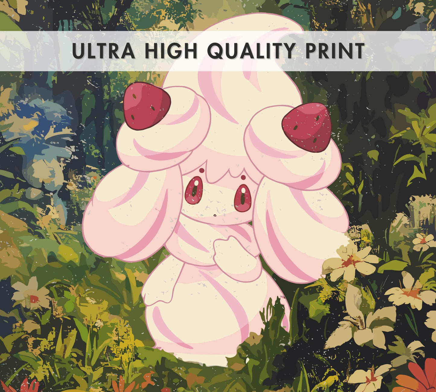 Alcremie: Japanese Tapestry Style Pokemon Anime Poster