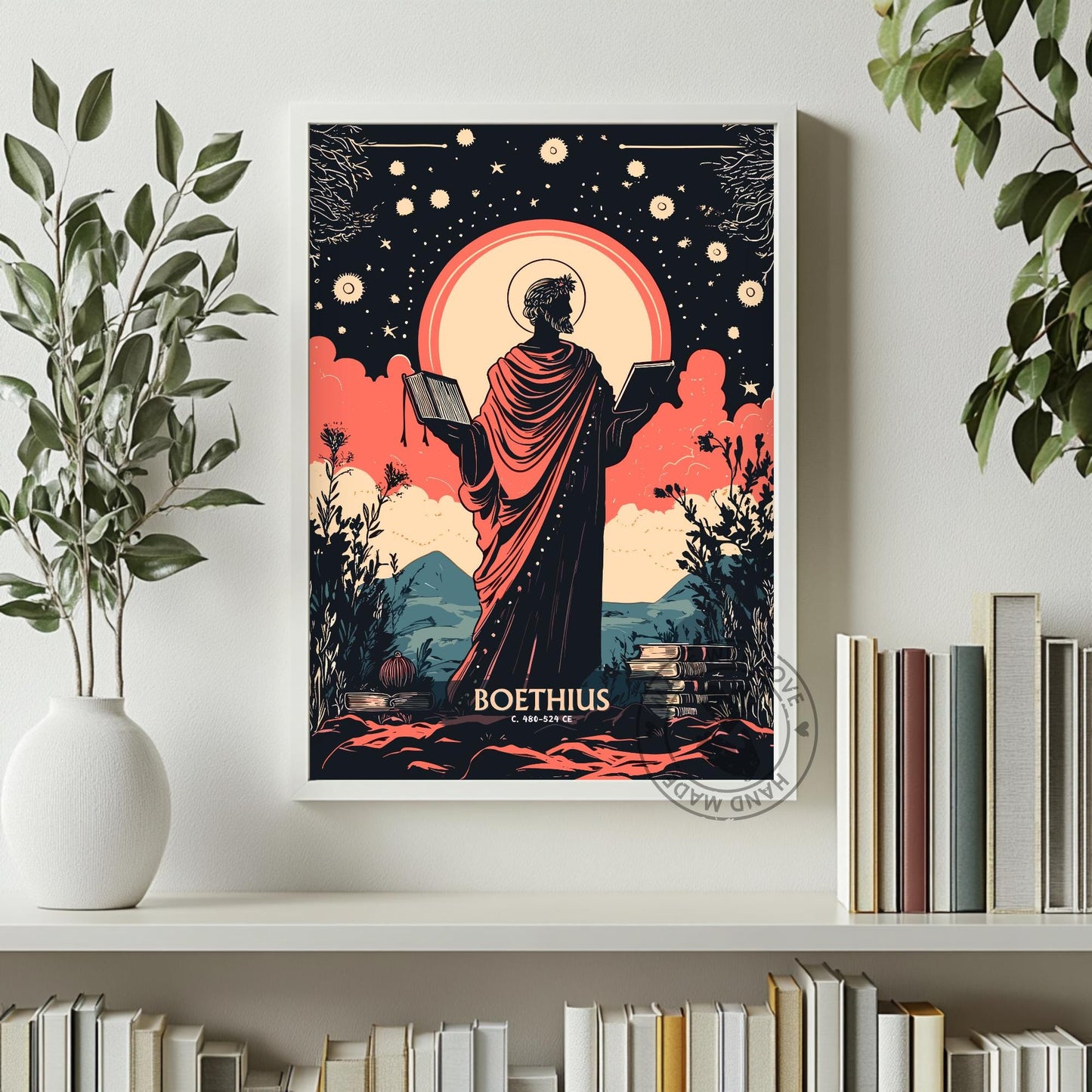 Boethius Philosopher Art Print - Philosophy Poster, Stoicism Wall Art, Greek Philosophy, Stoic Philosophy, Ancient Greece Art - #BOETHIUS