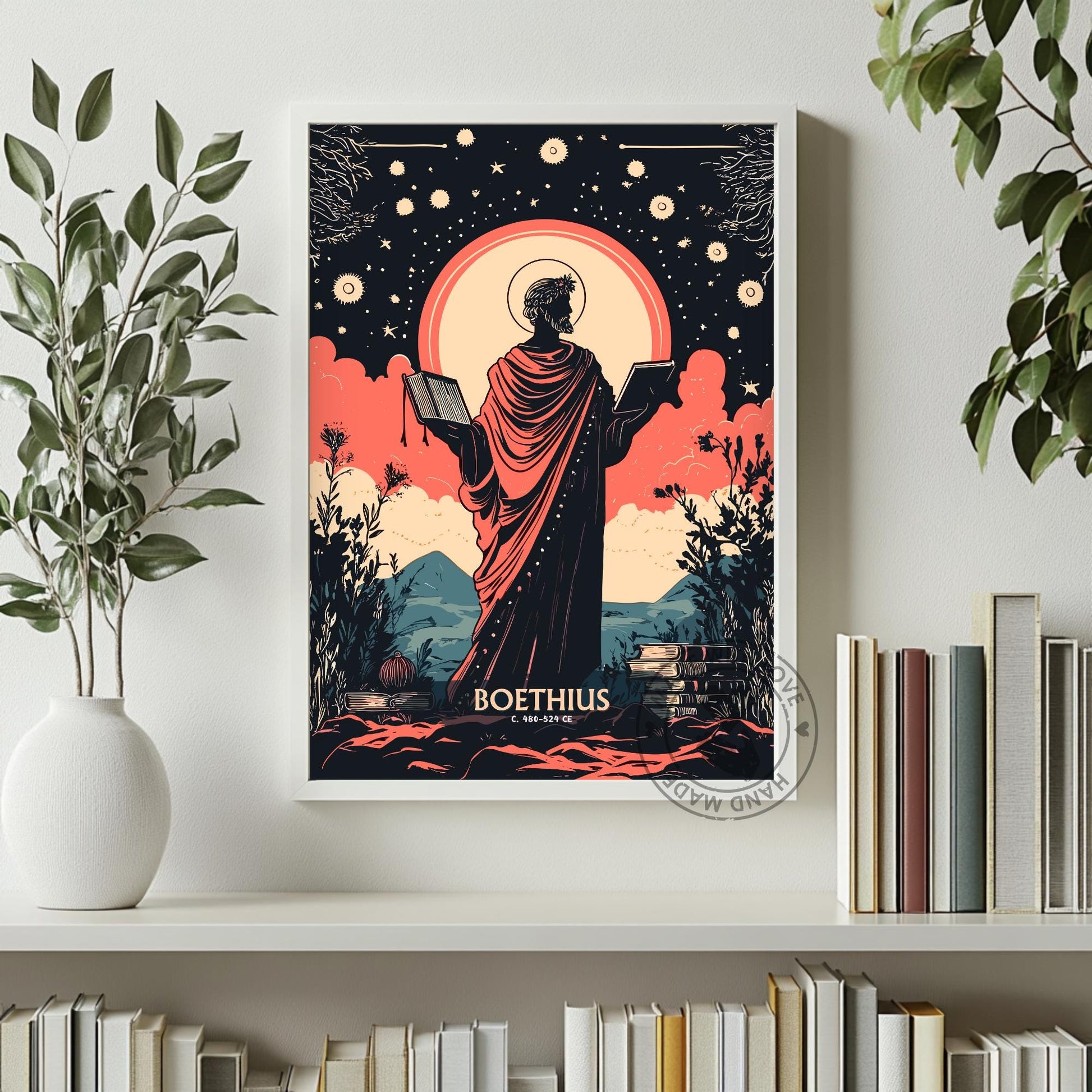 Boethius Philosopher Art Print - Philosophy Poster, Stoicism Wall Art, Greek Philosophy, Stoic Philosophy, Ancient Greece Art - #BOETHIUS