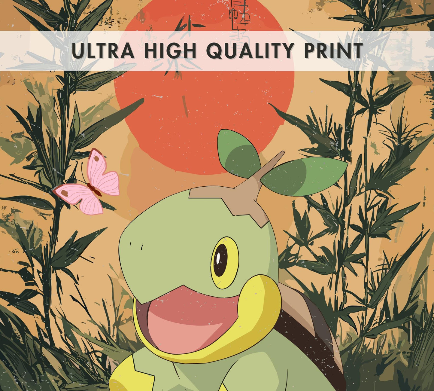 Turtwig: Japanese Tapestry Style Pokemon Anime Poster