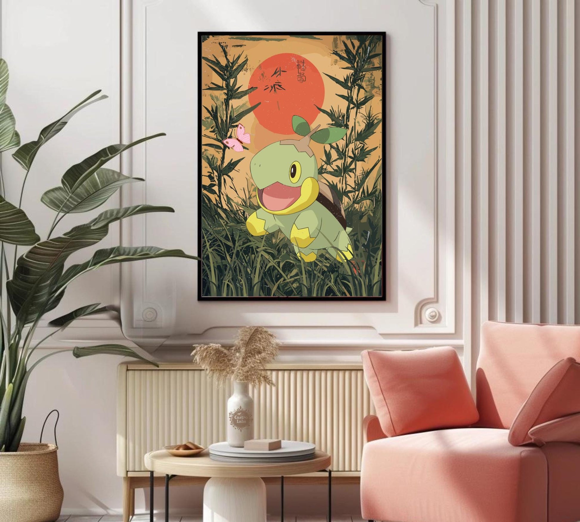 Turtwig: Japanese Tapestry Style Pokemon Anime Poster