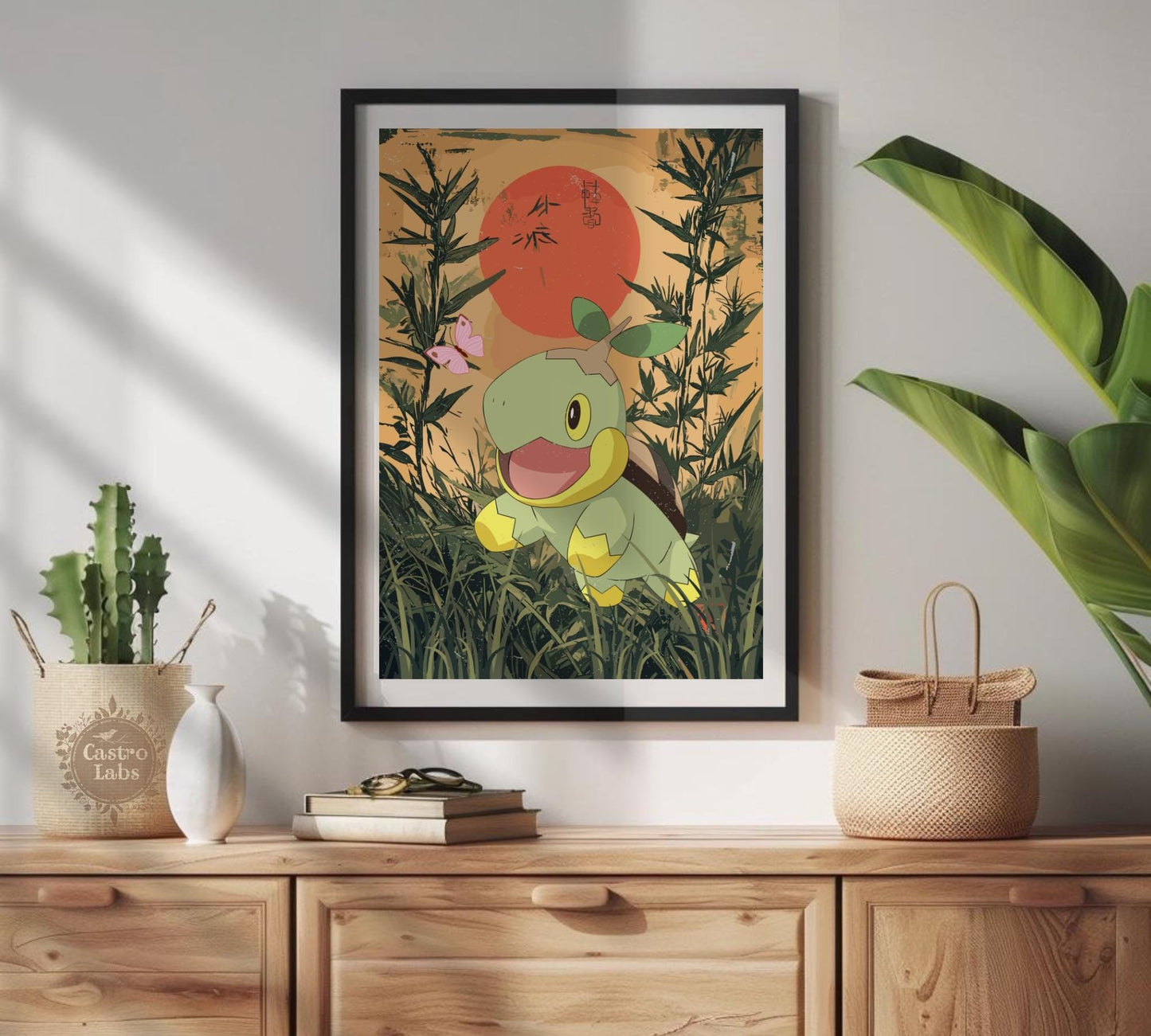 Turtwig: Japanese Tapestry Style Pokemon Anime Poster