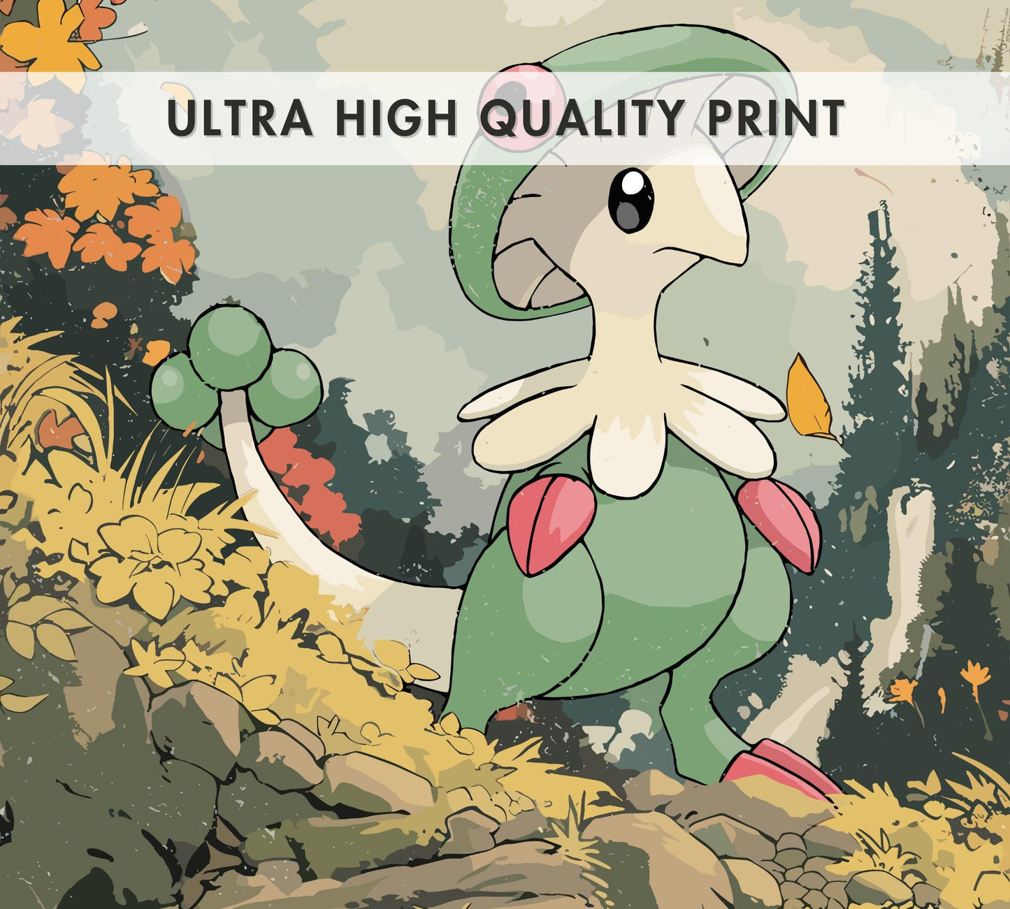 Breloom: Japanese Tapestry Style Pokemon Anime Poster