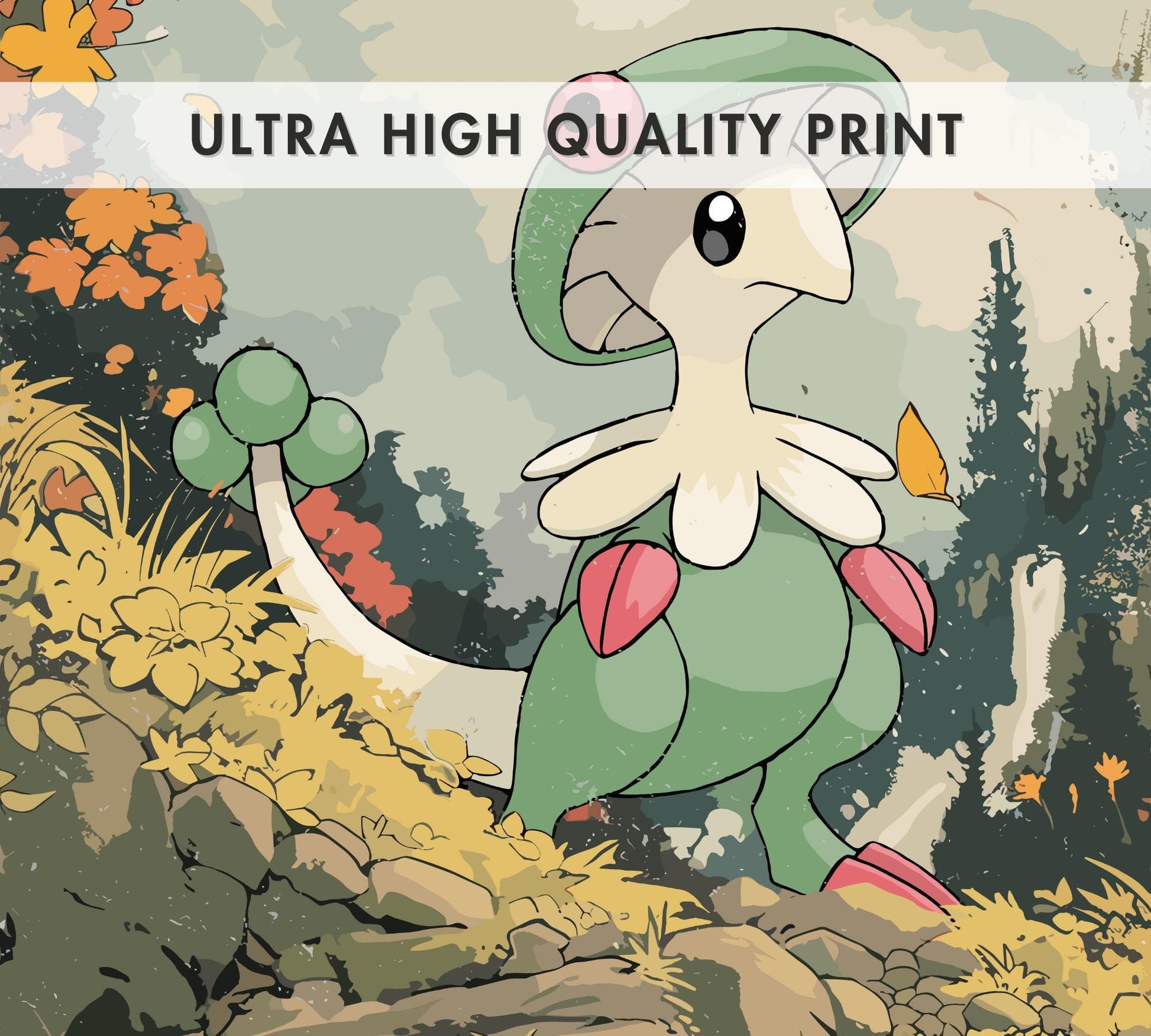 Breloom: Japanese Tapestry Style Pokemon Anime Poster