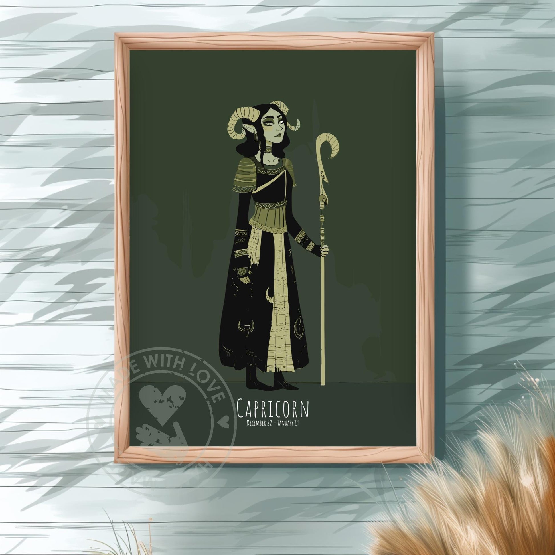 Capricorn Zodiac Sign Poster