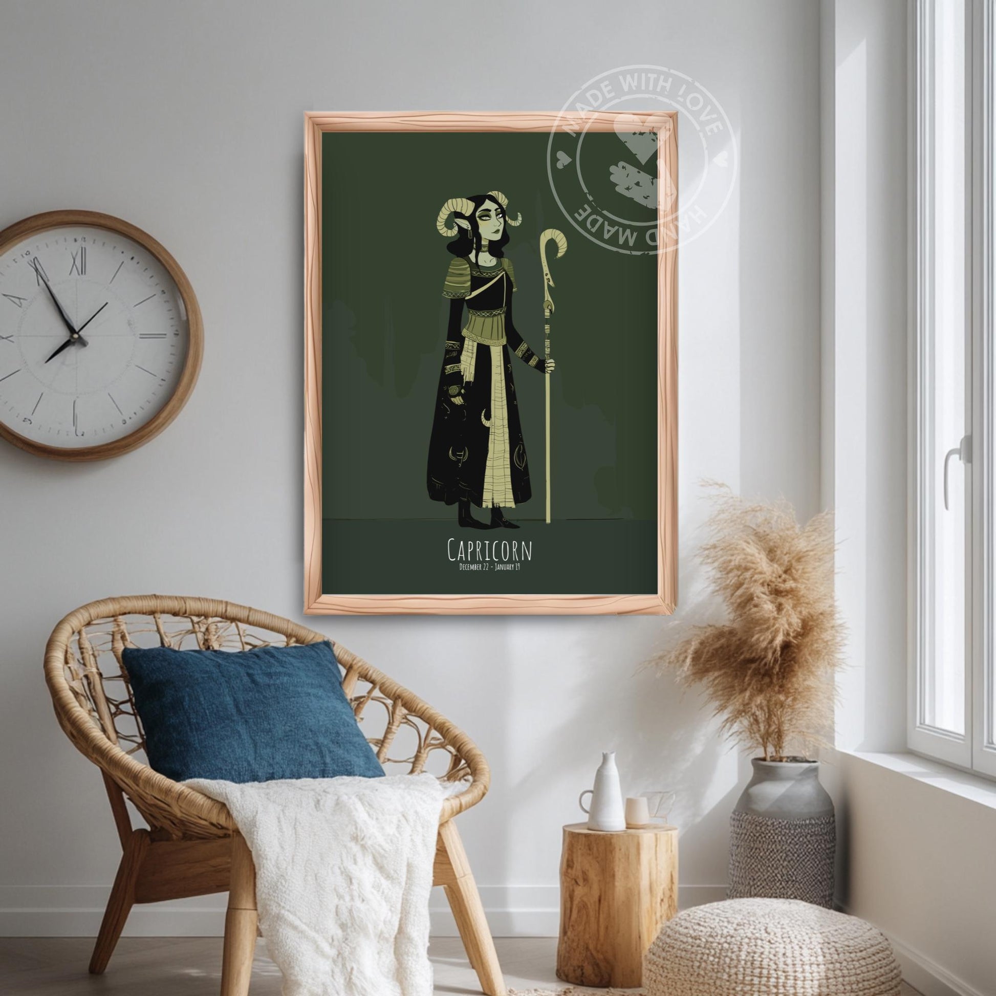 Capricorn Zodiac Sign Poster