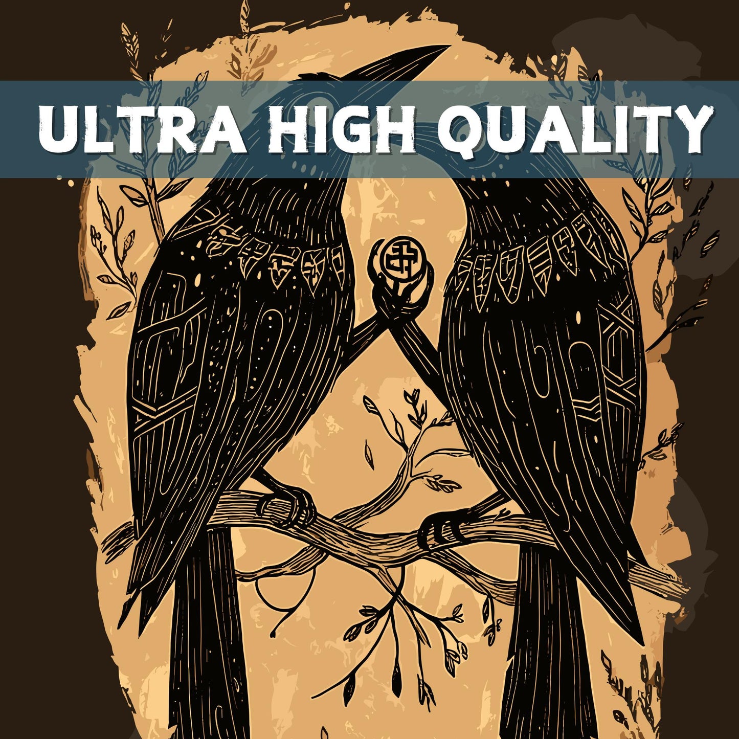 Hugin and Munin, Eyes of the Allfather, Odin's Raven Poster