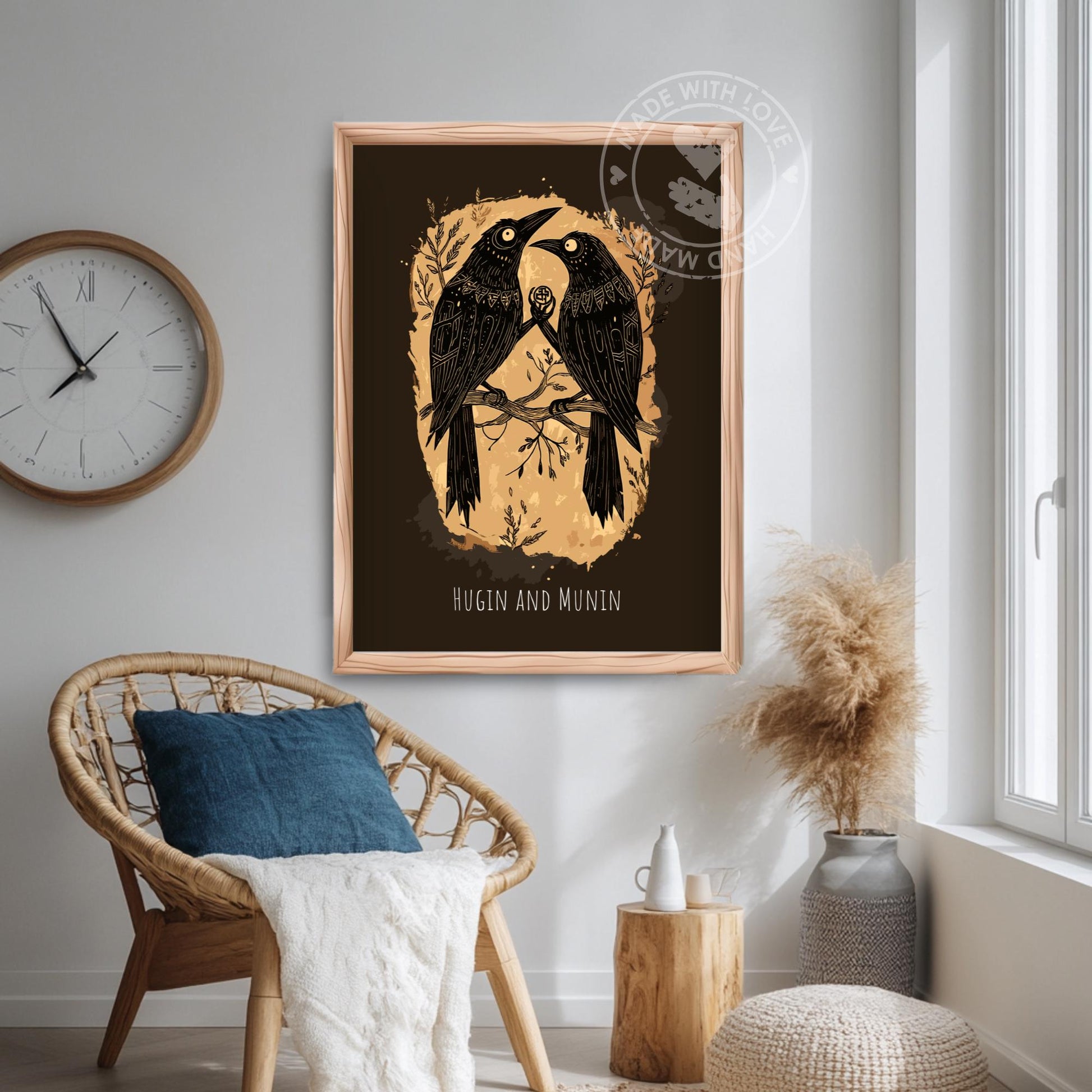 Hugin and Munin, Eyes of the Allfather, Odin's Raven Poster