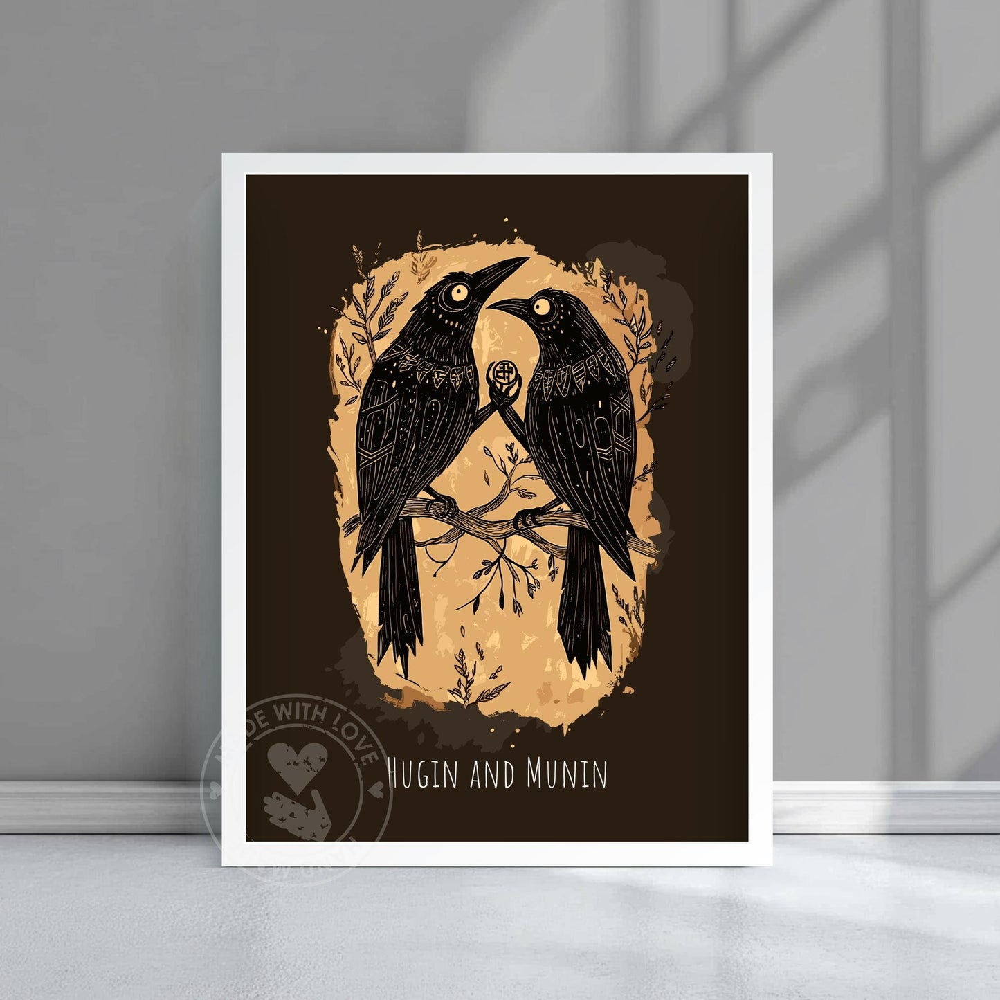 Hugin and Munin, Eyes of the Allfather, Odin's Raven Poster