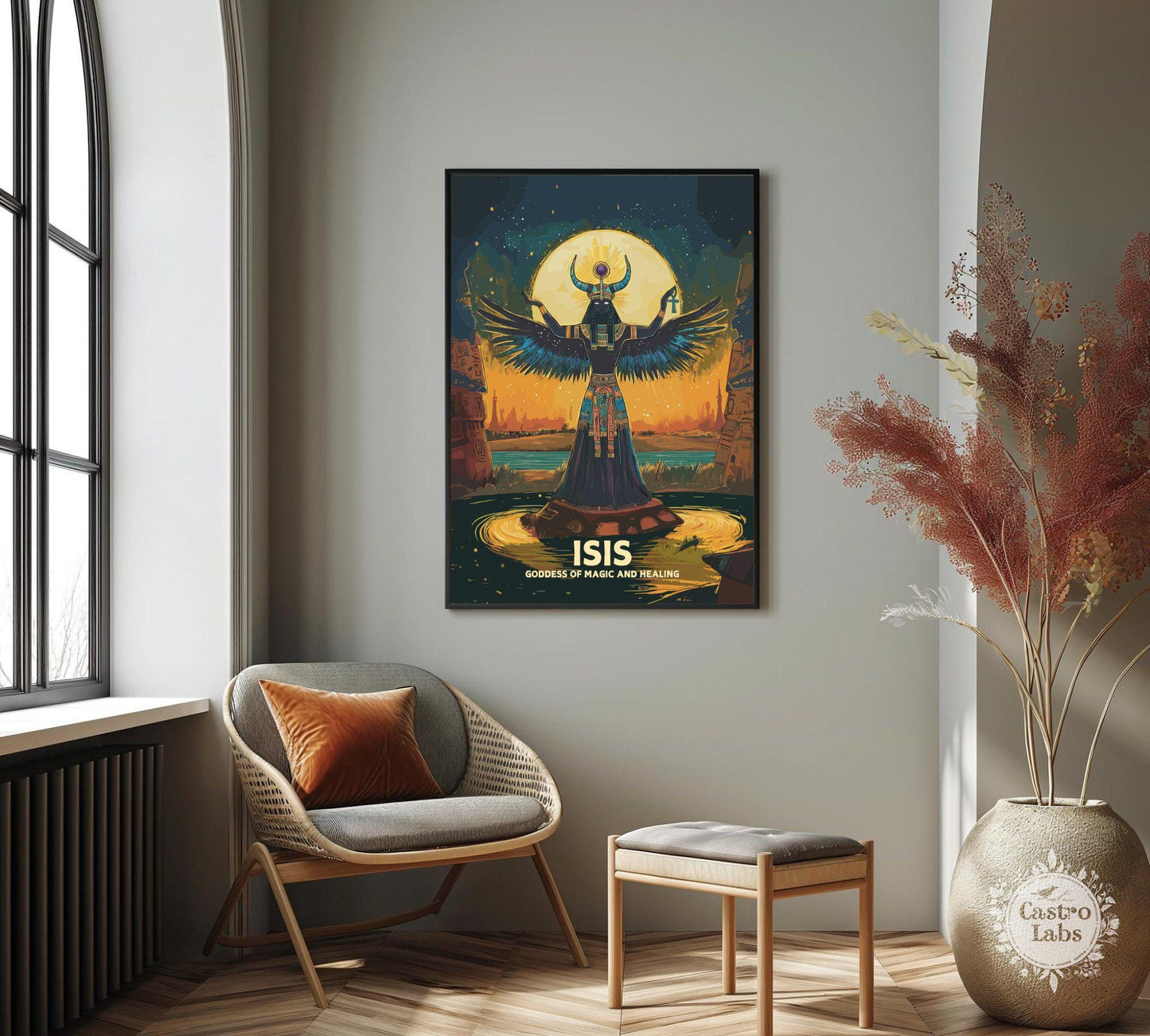 Isis Poster, Egyptian Goddess Isis, Isis Goddess, Ancient Egypt Art, Egyptian Mythology Isis, Goddess of Magic and Healing
