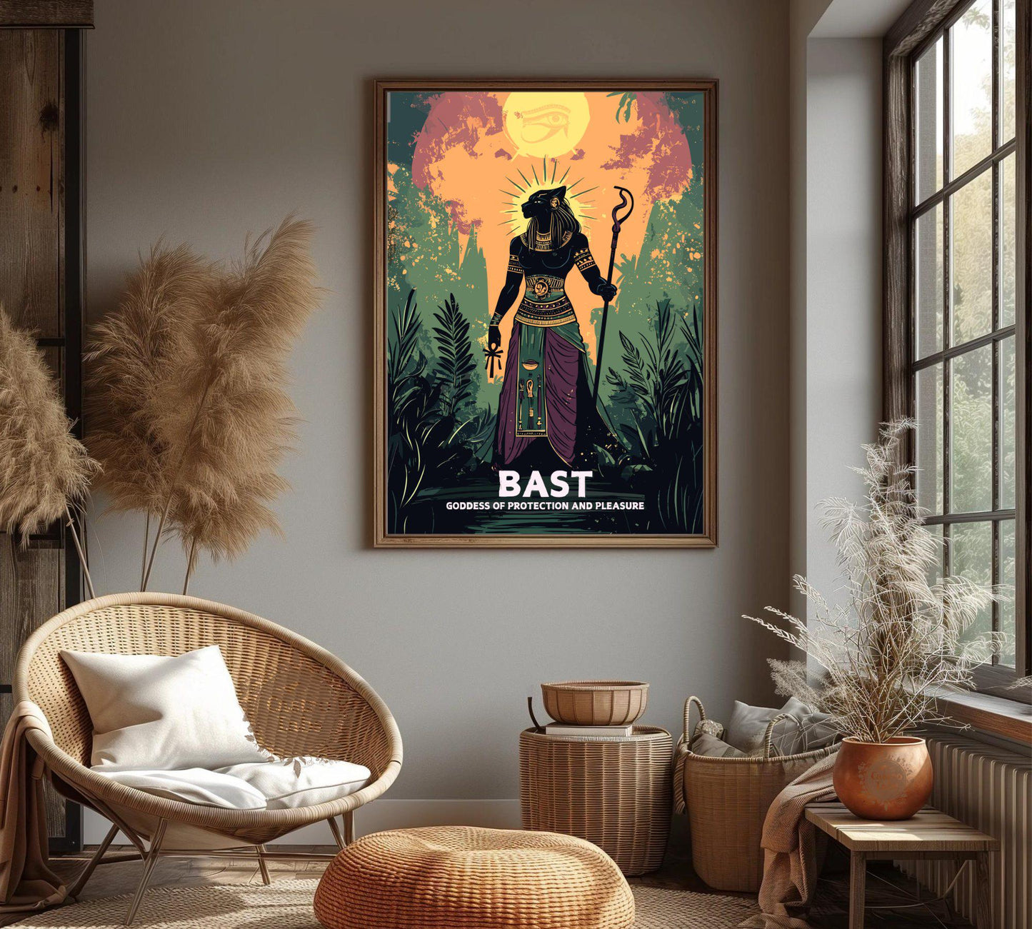 Bast Poster, Egyptian Goddess Bastet, Bast Goddess