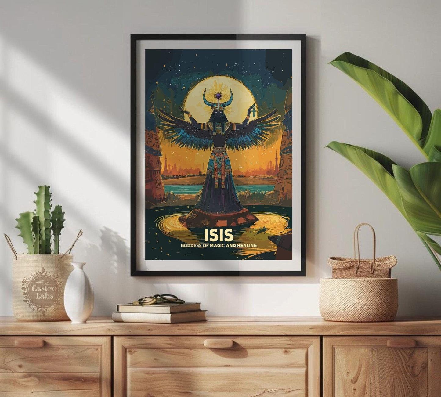 Isis Poster, Egyptian Goddess Isis, Isis Goddess, Ancient Egypt Art, Egyptian Mythology Isis, Goddess of Magic and Healing