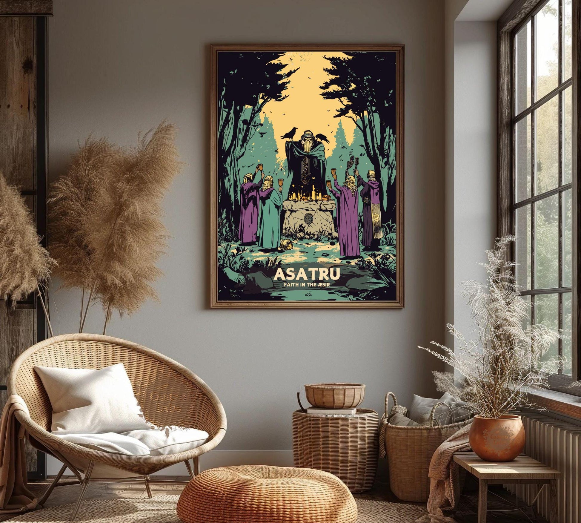 Asatru Artwork,  Norse Pagan Rituals Poster