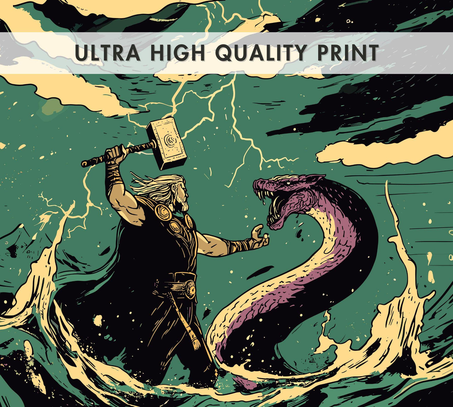 The Poetic Edda Poster, Norse Folklore Artwork