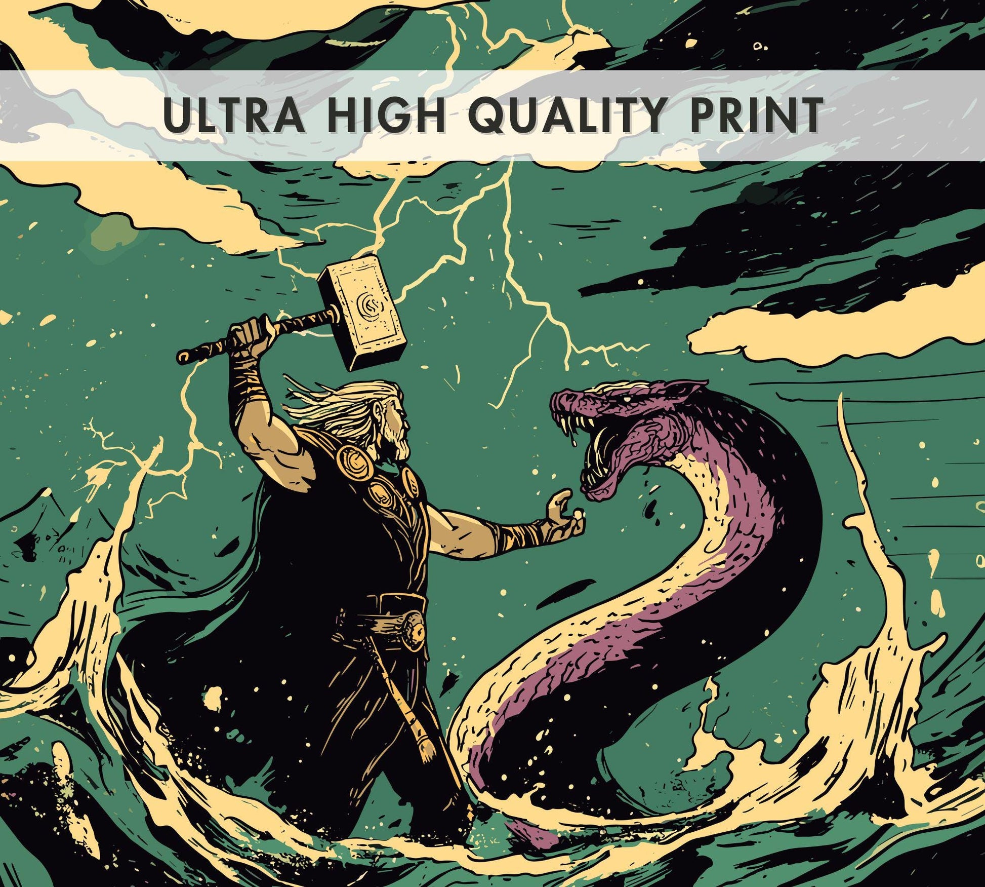 The Poetic Edda Poster, Norse Folklore Artwork