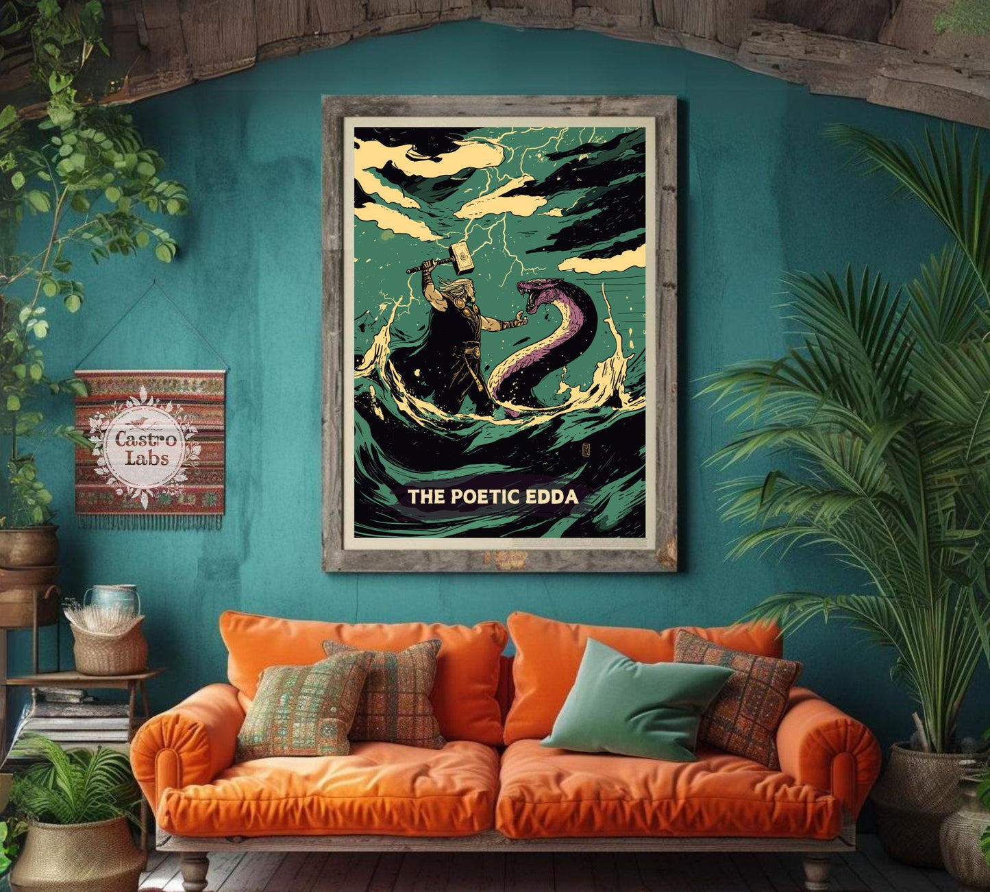 The Poetic Edda Poster, Norse Folklore Artwork