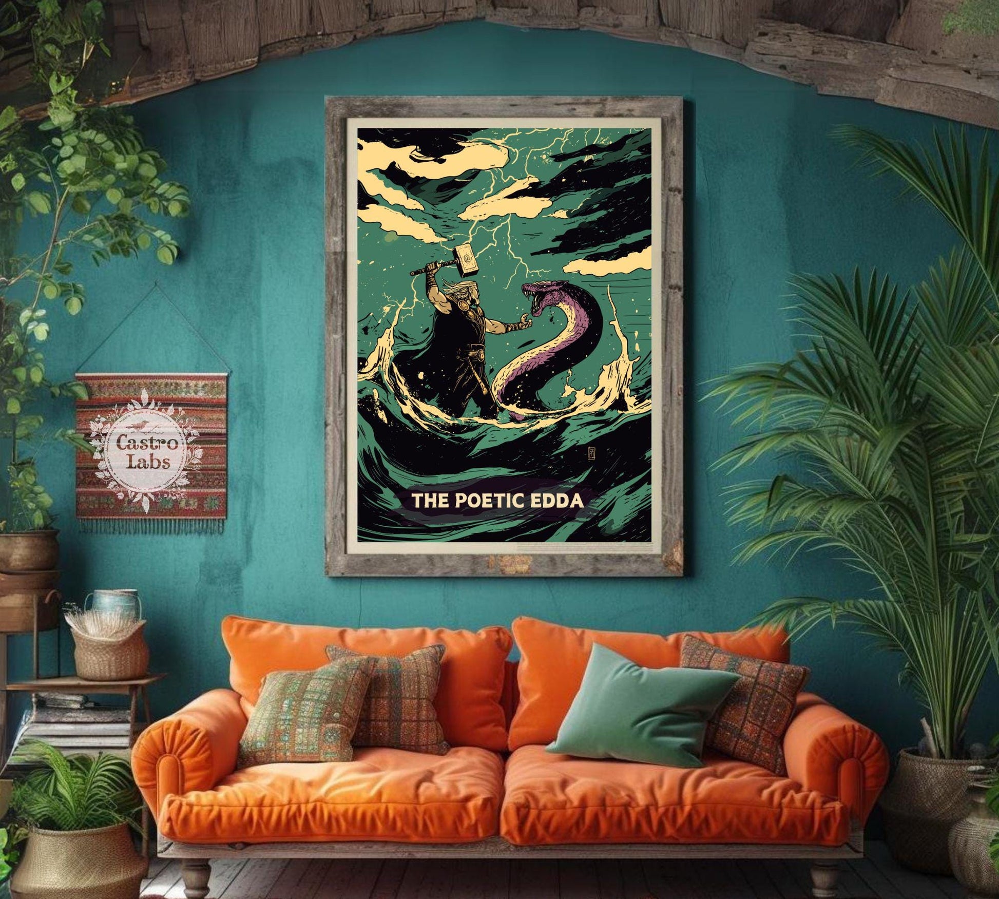 The Poetic Edda Poster, Norse Folklore Artwork