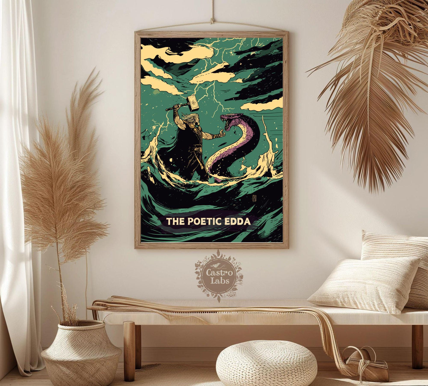 The Poetic Edda Poster, Norse Folklore Artwork