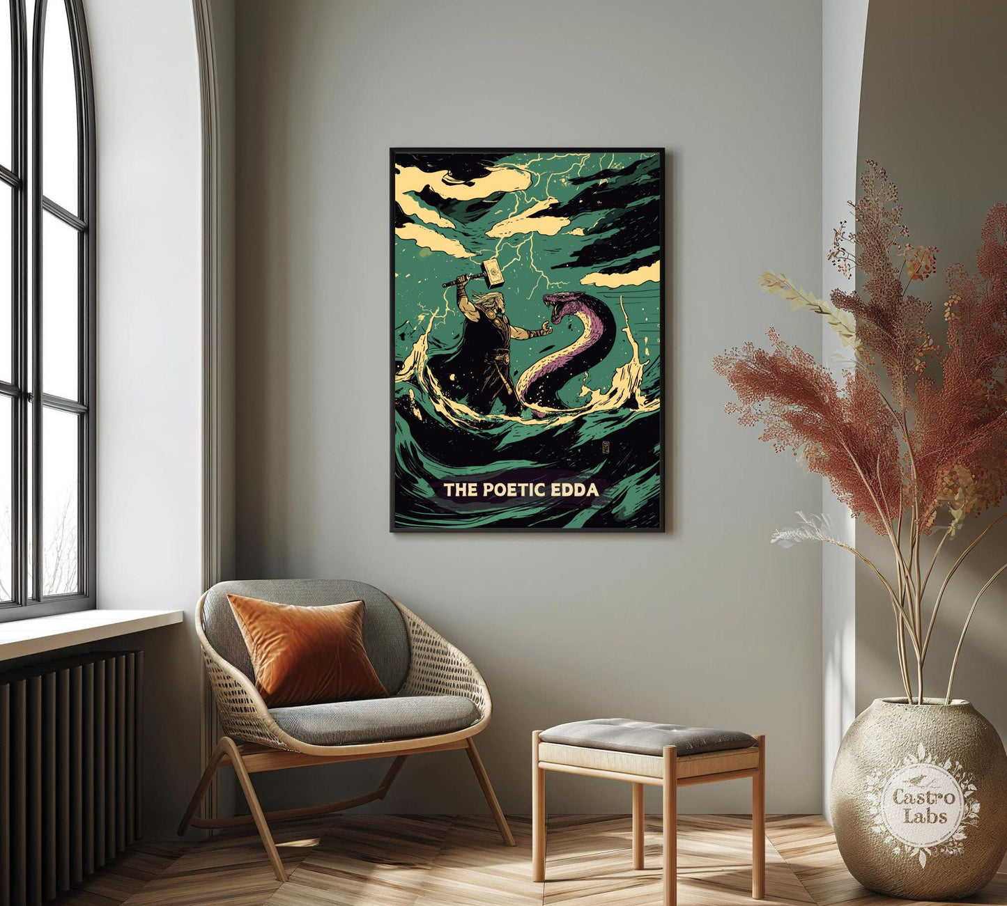 The Poetic Edda Poster, Norse Folklore Artwork