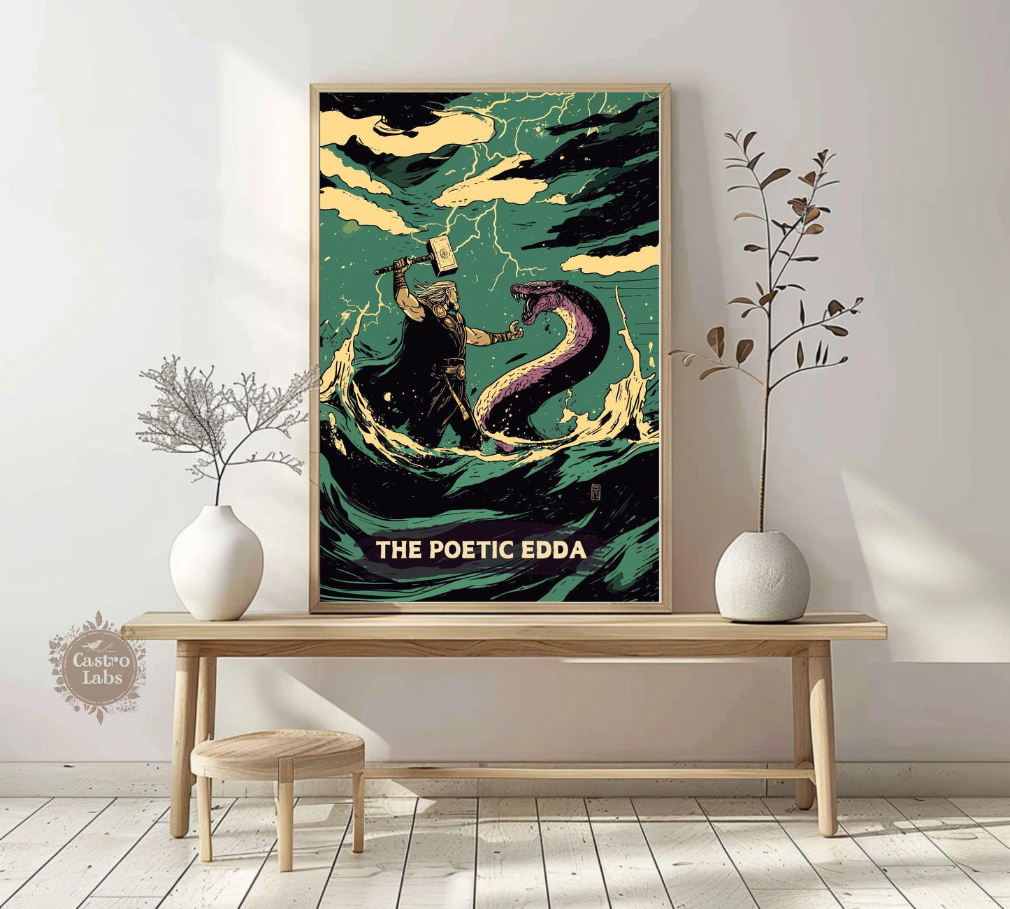 The Poetic Edda Poster, Norse Folklore Artwork