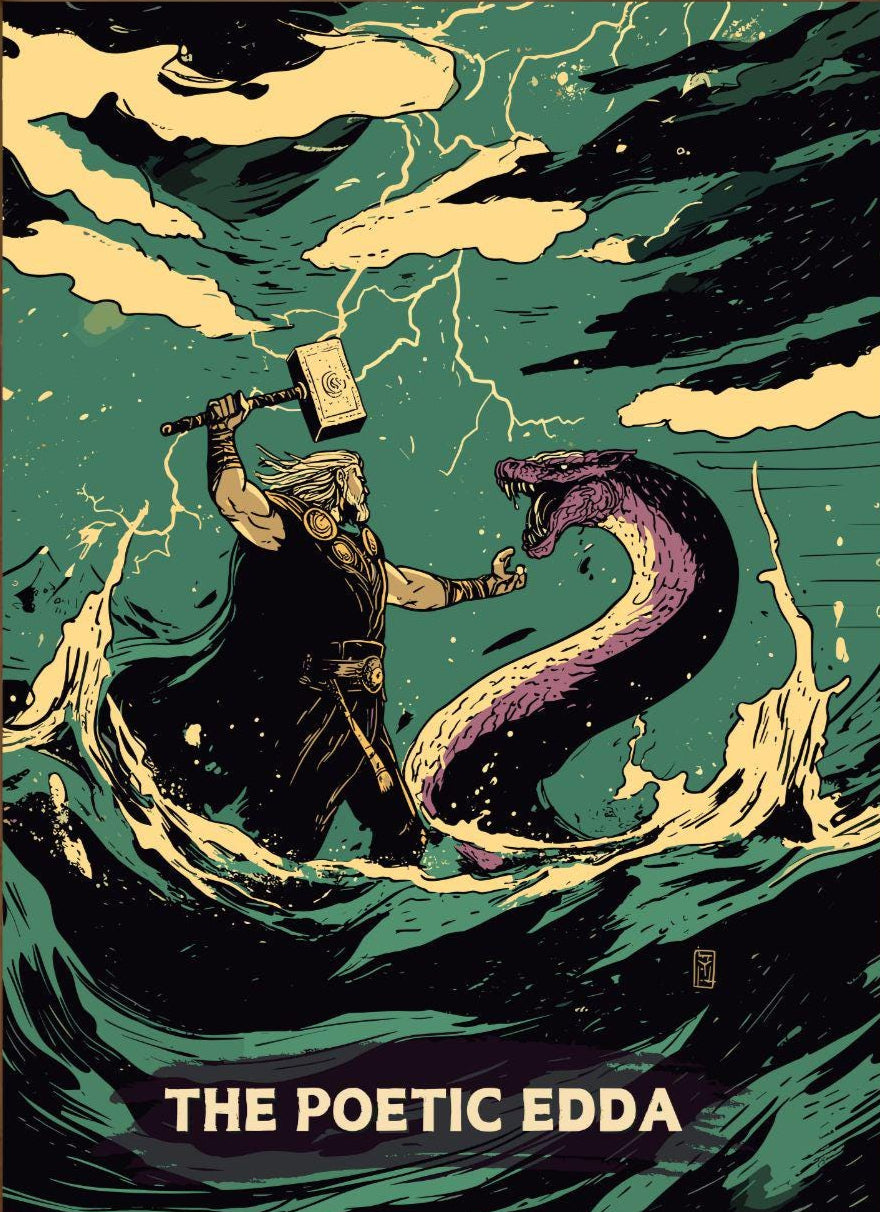 The Poetic Edda Poster, Norse Folklore Artwork